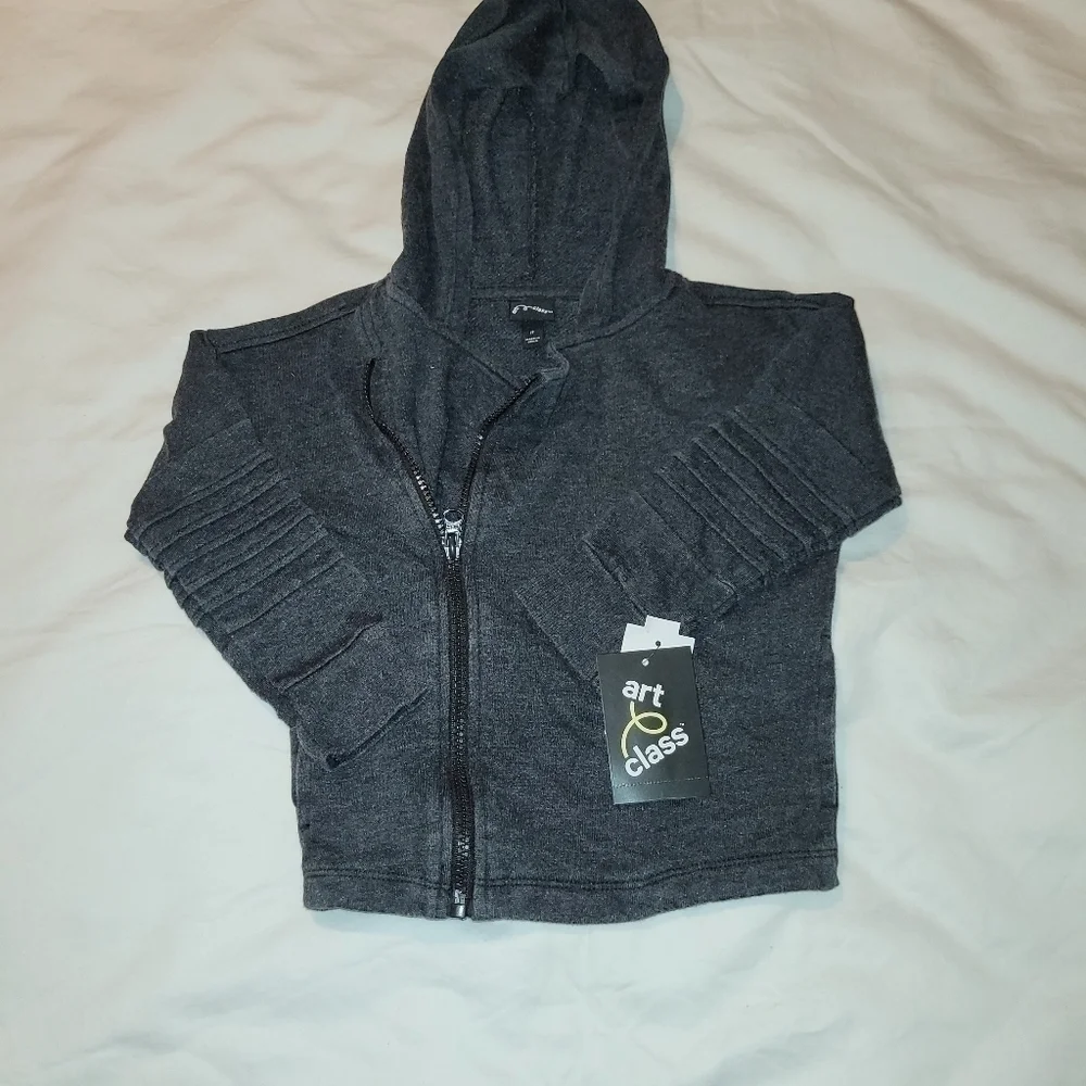 BOYS' Moto Sleeve Zip Hoodie Sweatshirt